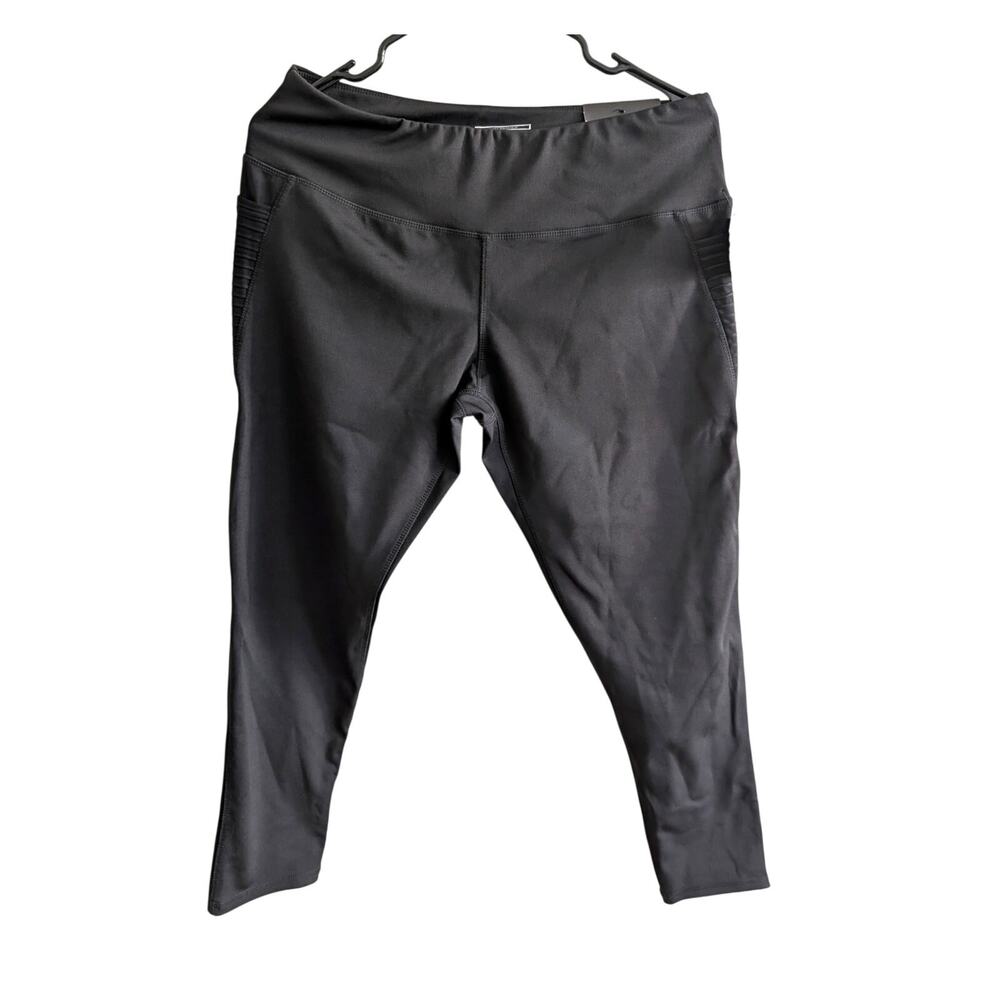JGX Performance Women's High Rise Straight Leggings Pockets Black Size XL
